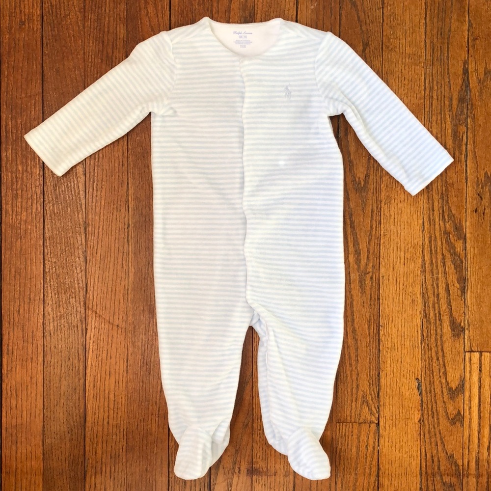 Ralph Lauren Striped Velour Footie (6 months)